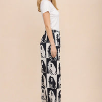 Dog Checkered Wide Leg Pants
