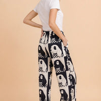 Dog Checkered Wide Leg Pants