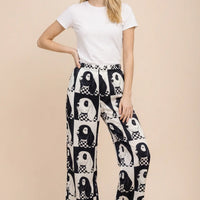 Dog Checkered Wide Leg Pants