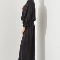 Terry Batwing Crop Top With Long Sleeves