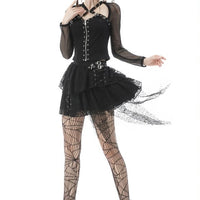 Punk Lace Irregular Mini Skirt