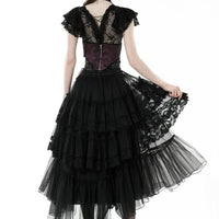 Punk Layered Frilly High Low Skirt