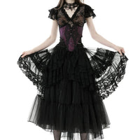 Punk Layered Frilly High Low Skirt