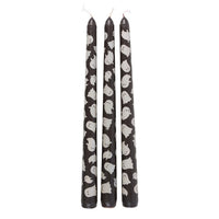 Set Of 3 Halloween Ghost Print Taper Candles