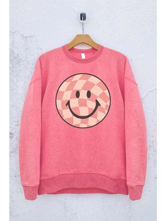 Checkerboard Smiley Face Sweatshirt