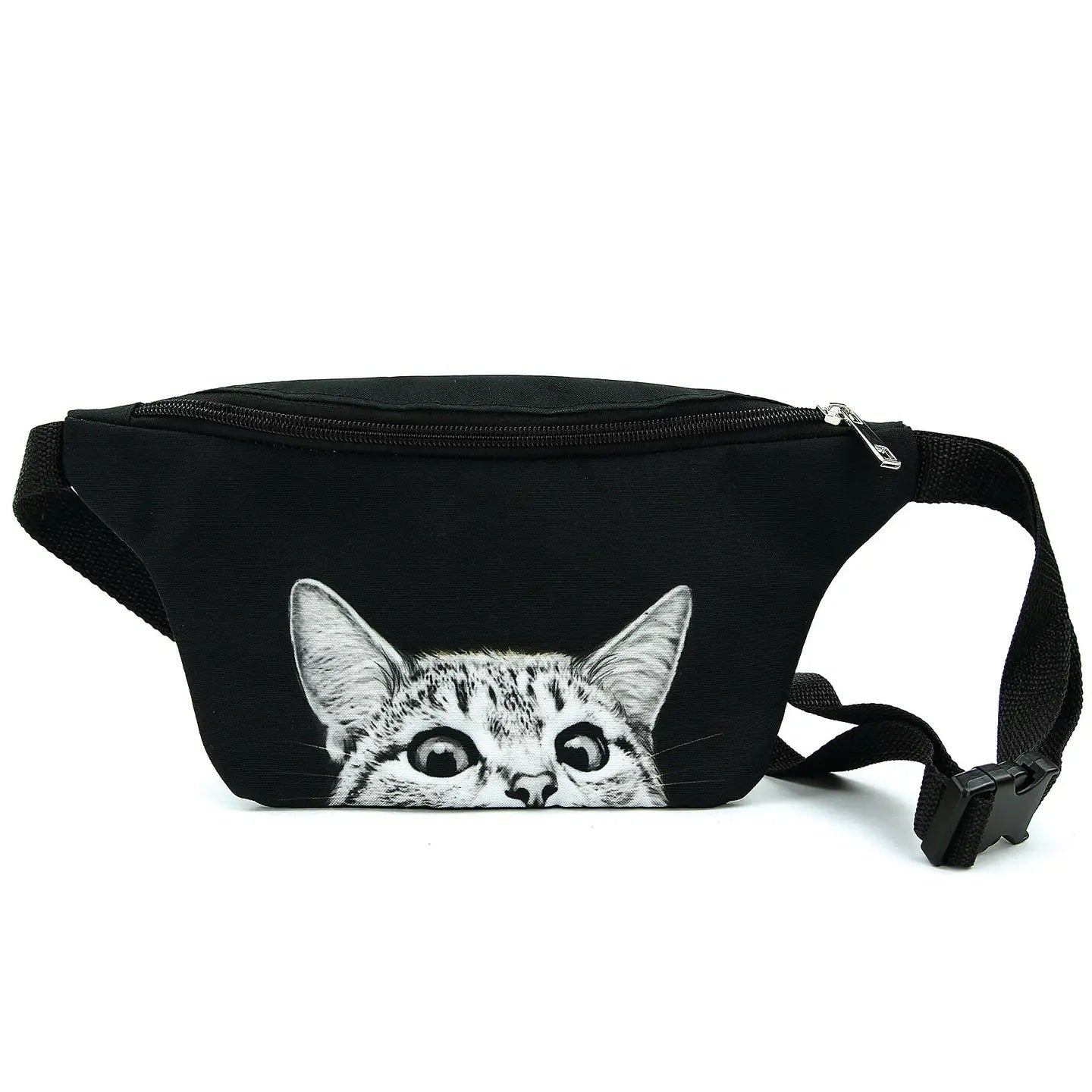 Peeking Cat Fanny In Polyester Material
