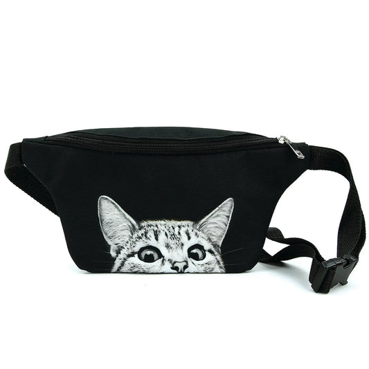 Peeking Cat Fanny In Polyester Material