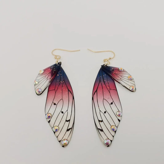 Gradient Cicada Wings Butterfly Wings Earrings