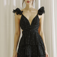 Floral Striped Midr Dress Back Detail
