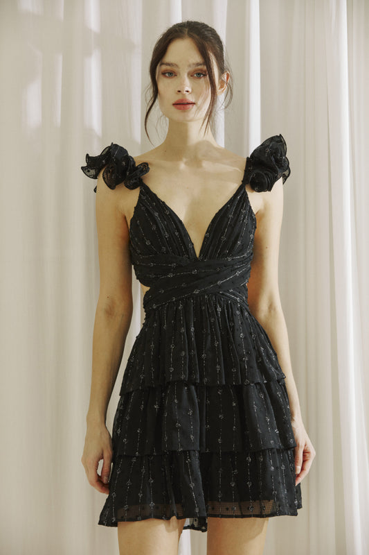 Floral Striped Midr Dress Back Detail