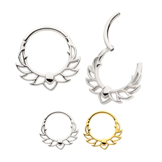 Leaf Cutout Hinged Hoop