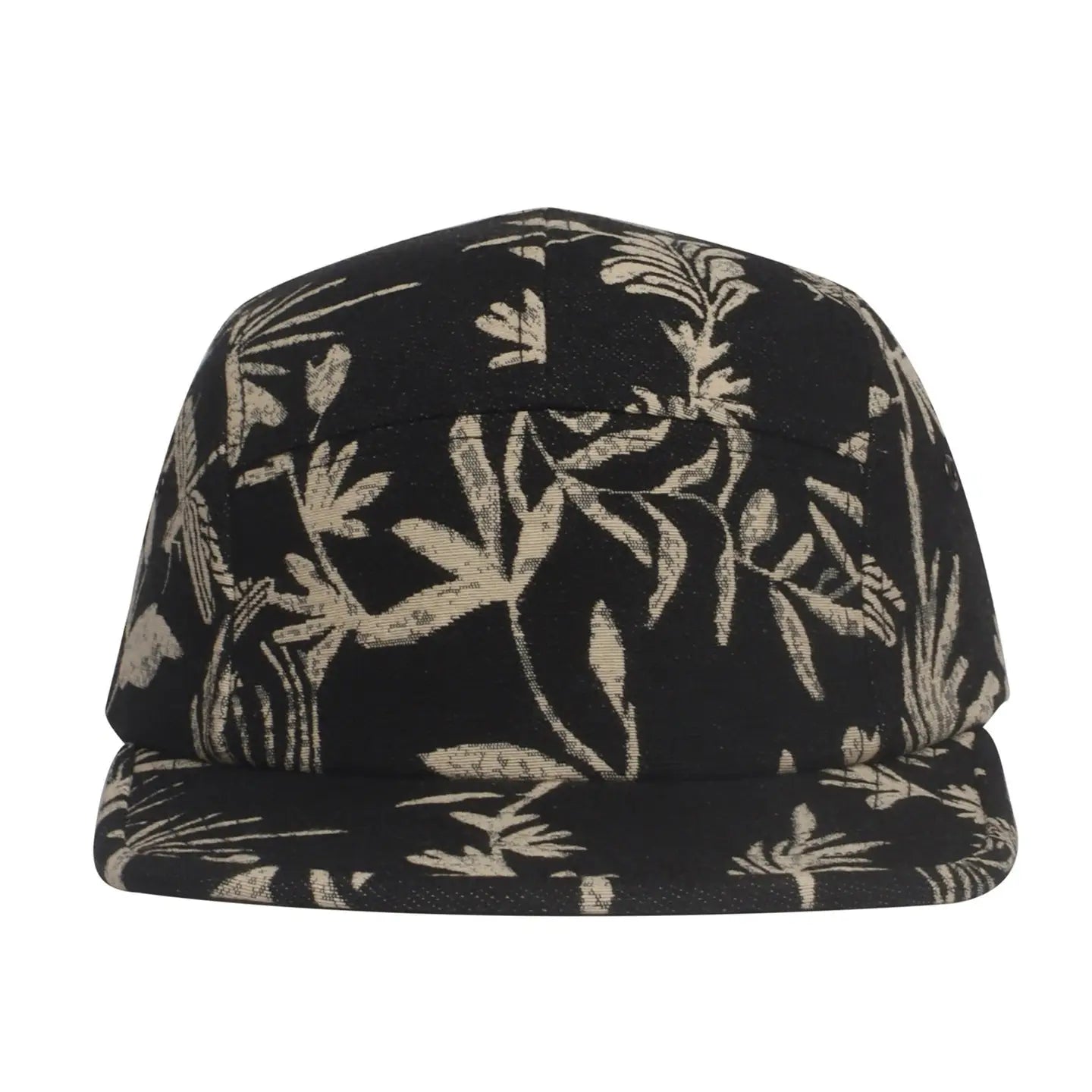 Leaf Black Jacquard 5-Panel Hat