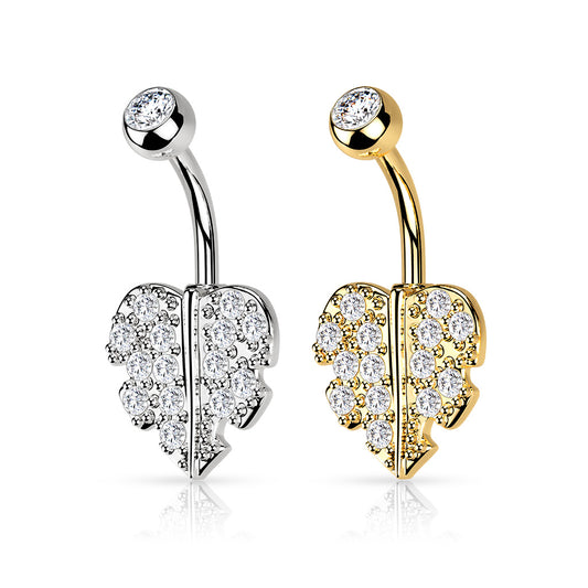 Leaf With Pave CZ Navel