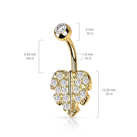 Leaf With Pave CZ Navel