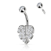 Leaf With Pave CZ Navel
