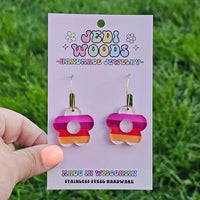 Lesbian Pride Flag Flower Earrings