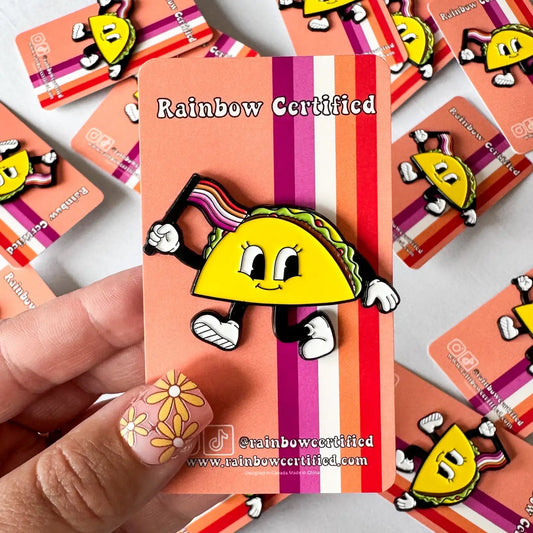 Lesbian Cartoon Taco Pin