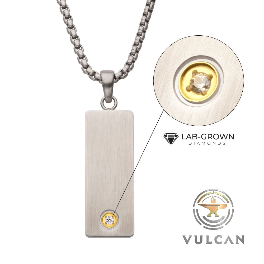 Lab-Grown Diamond Steel Engravable Dog Tag 22"