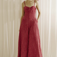 Striped Textured Lurex Glitter Jumpsuit