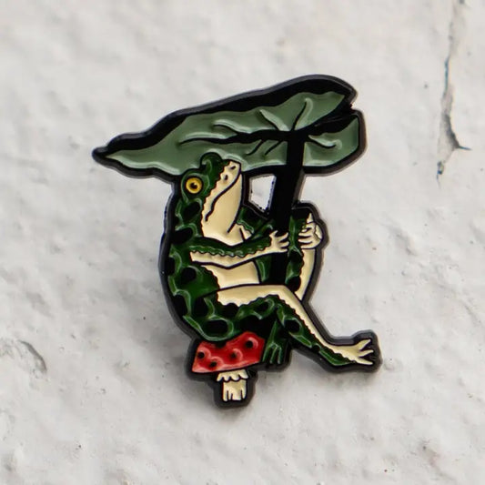 Leaf Umbrella - Frog Pin
