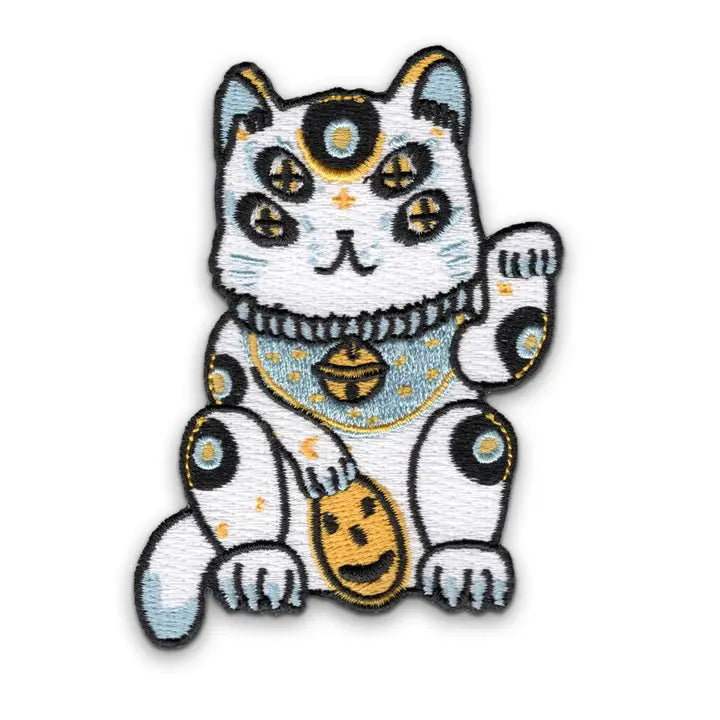 Lucky White Blue Cat Patch