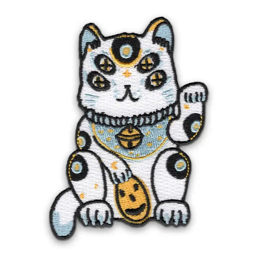 Lucky White Blue Cat Patch
