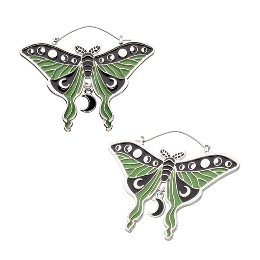 Luna Moth Enamel Plug Hangers