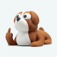Lying Dog Middle Finger Figurine