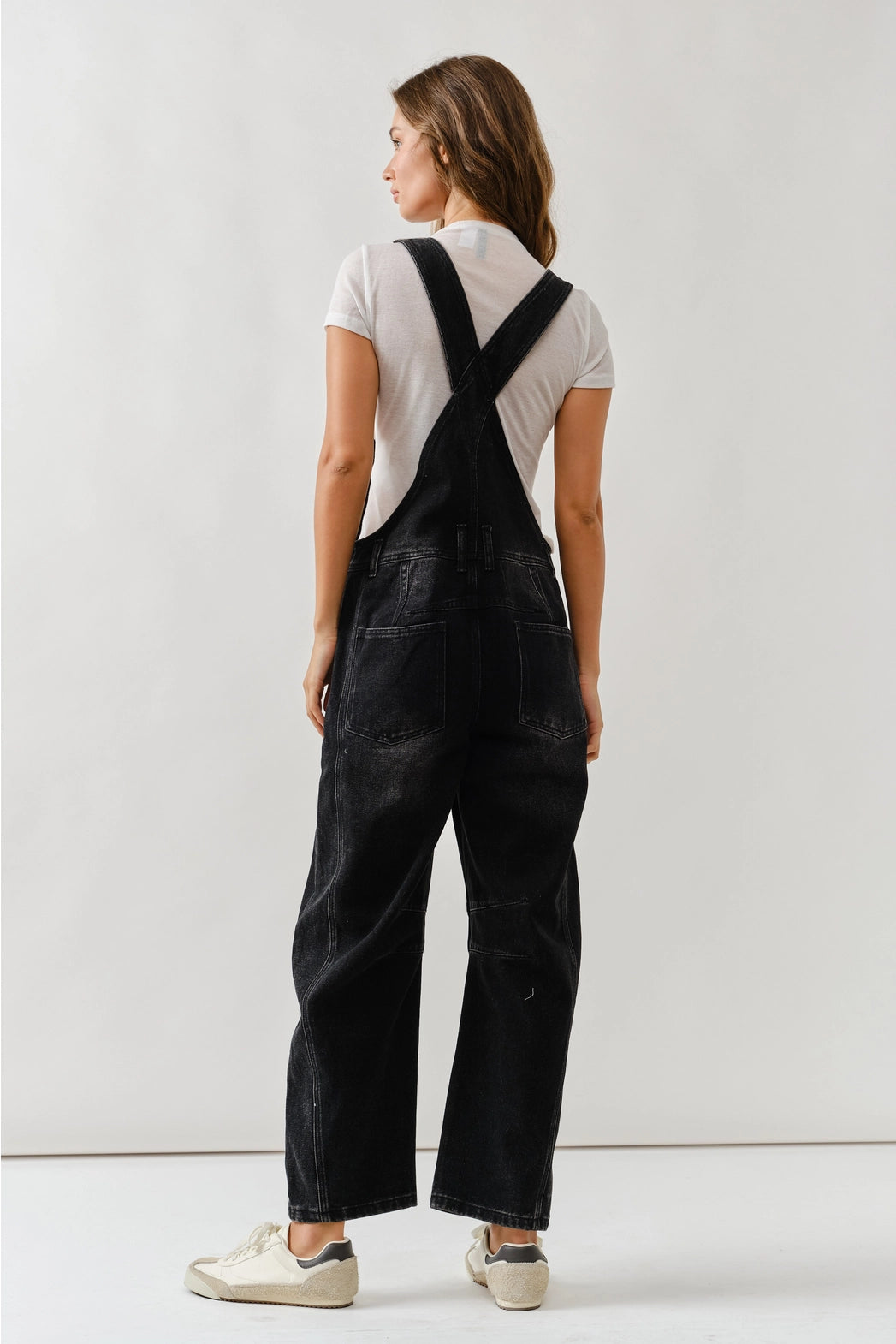 Black Slouchy Relax Fit Denim Overall