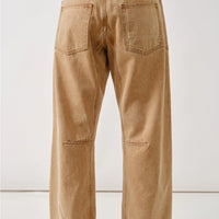 Rust Barrel Denim Pants With Eyelet Waist