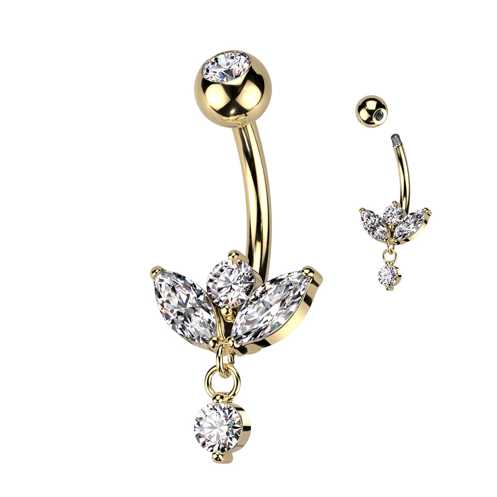 Marquise & Round CZ With Mini Dangle