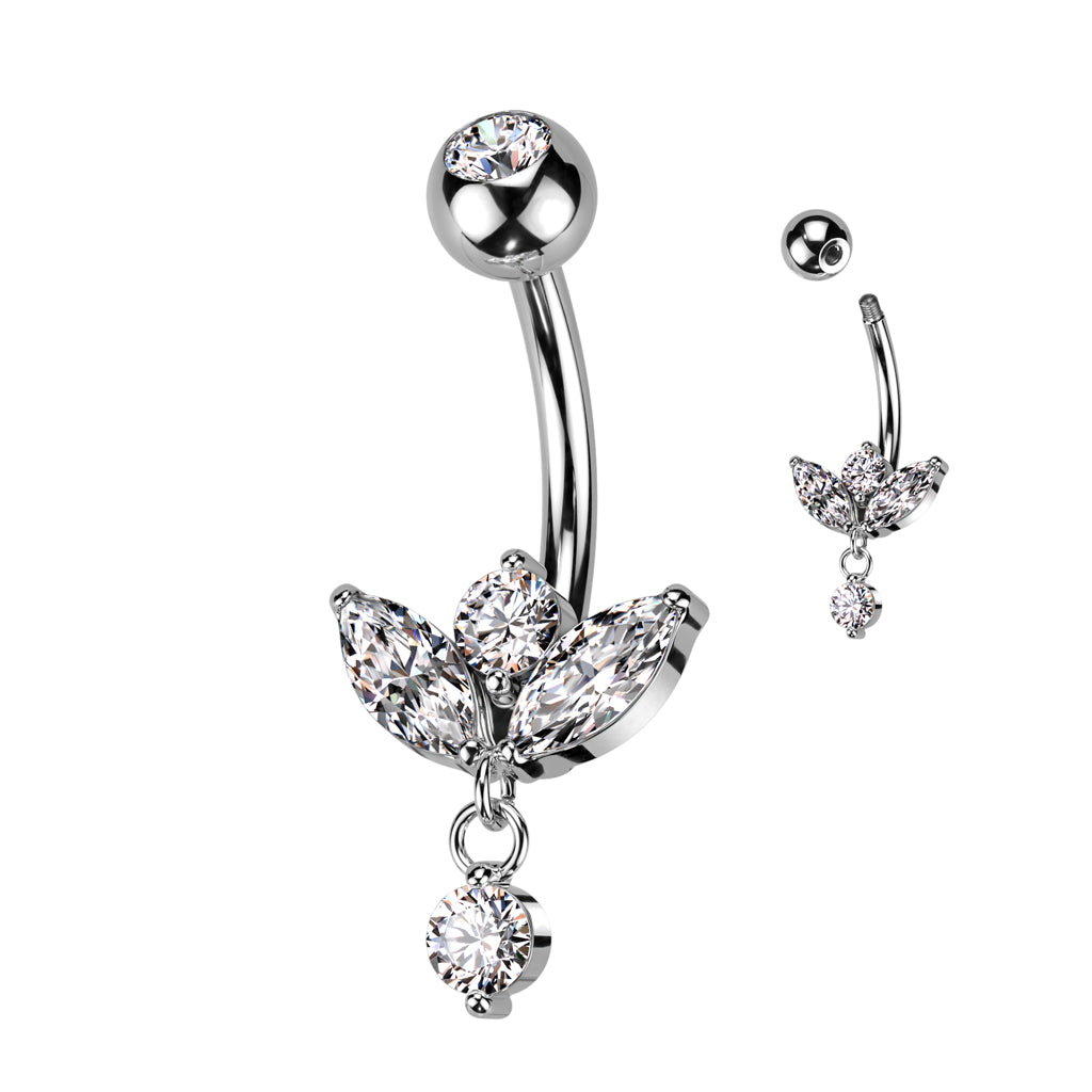 Marquise & Round CZ With Mini Dangle