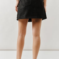 Faux Suede Mini Skirt With Brass Studs