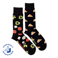 Black Pizza & Topping Socks