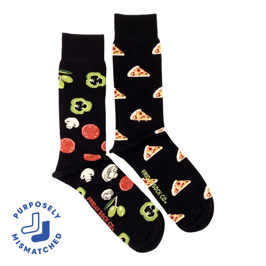 Black Pizza & Topping Socks