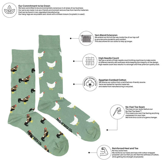 Chicken & Rooster Mid-Calf Socks