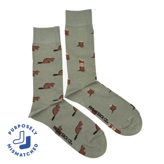 Beaver & Log Socks