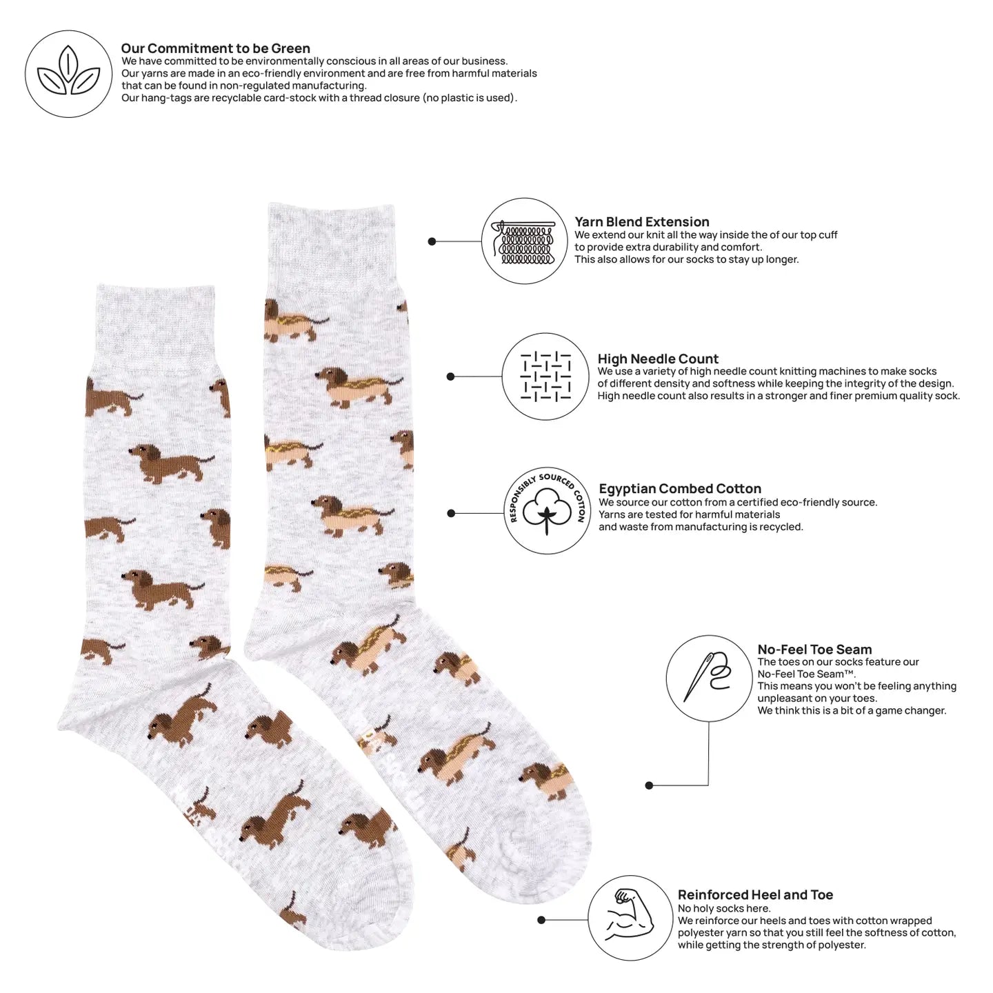 Hot Dog Wiener Dog Mid-Calf Socks