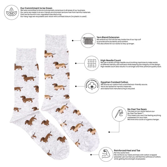 Hot Dog Wiener Dog Mid-Calf Socks
