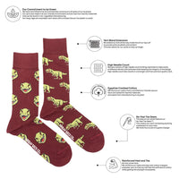 Dino Face & Side Mid-Calf Socks