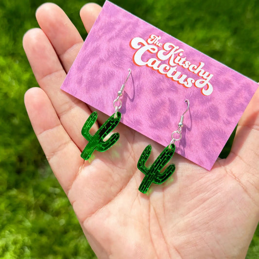 Cool Water (Mini)- Cactus Earrings