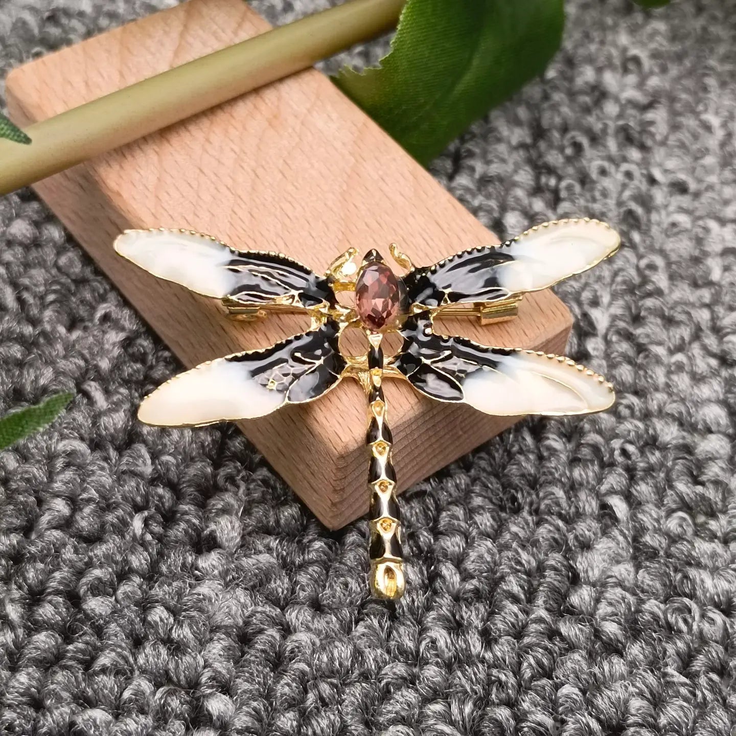 Rhinestone Enamel Dragonfly Brooch Clothes Pin