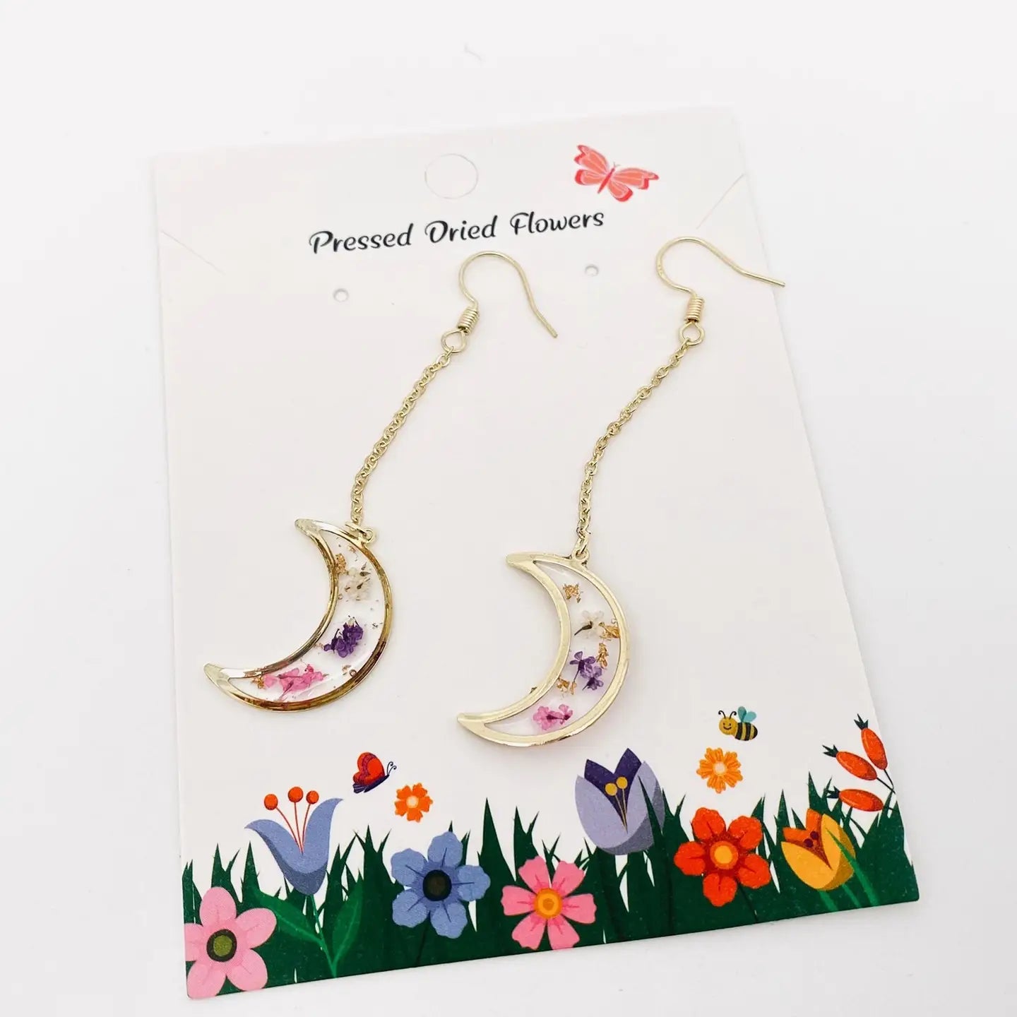 Narcissus Moon Genuine Dried Flowers Earrings