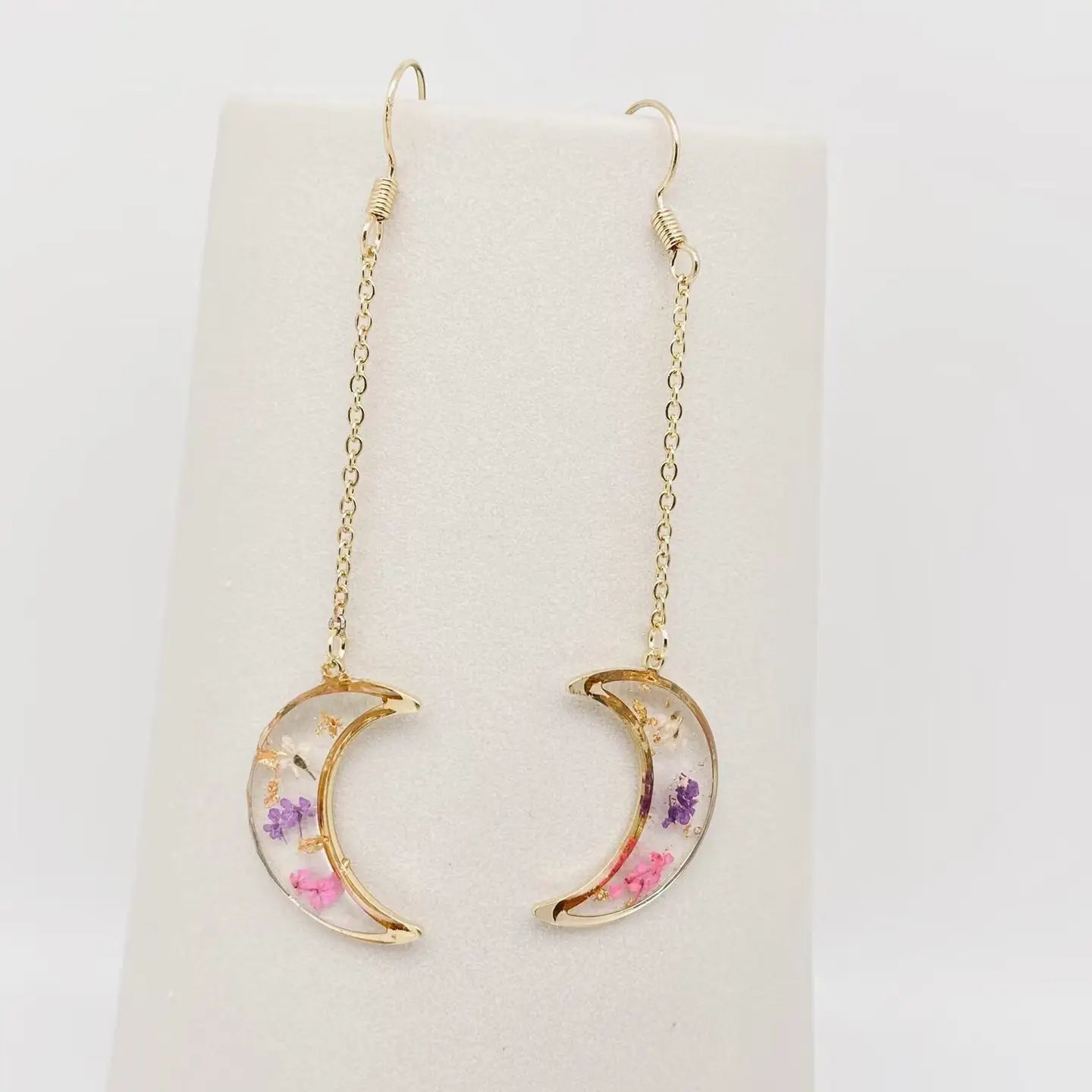 Narcissus Moon Genuine Dried Flowers Earrings