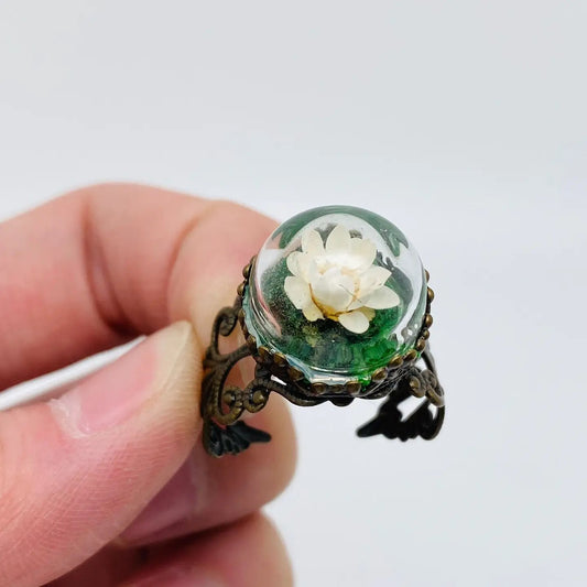 Colorful Baby's Breath Dried Flowers Classical Ring