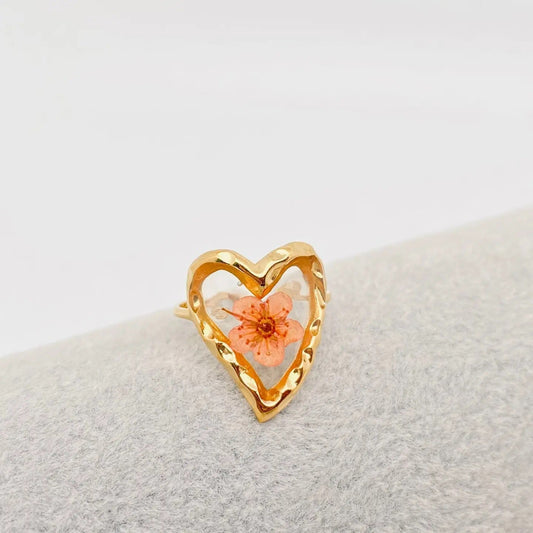 18K Gold Plated Stainless Steel Floral Ring