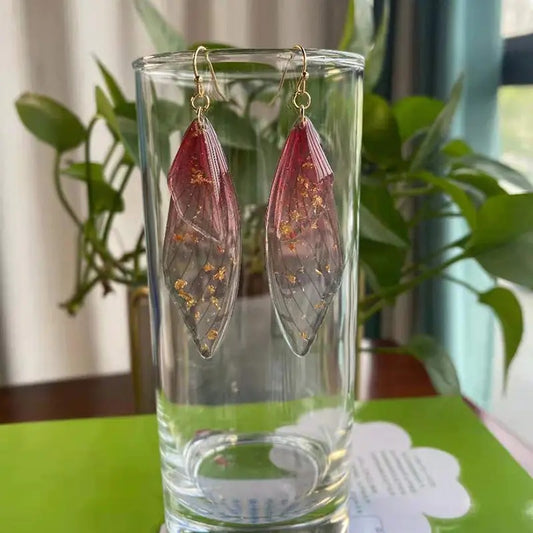 Gradient Cicada Wings Butterfly Wings Earrings