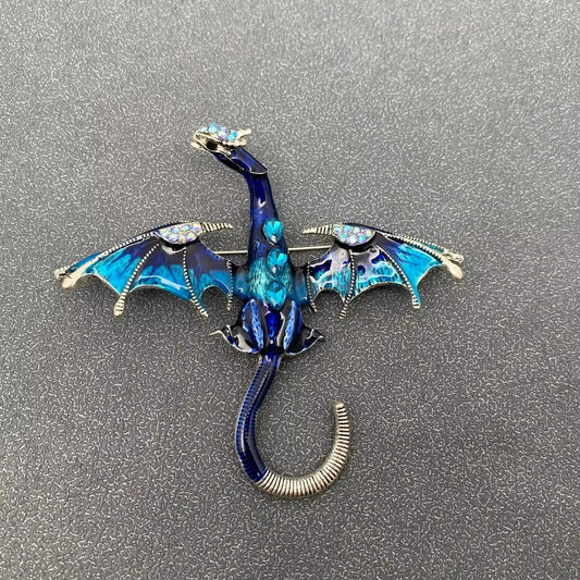 Enamel Dragon Brooch
