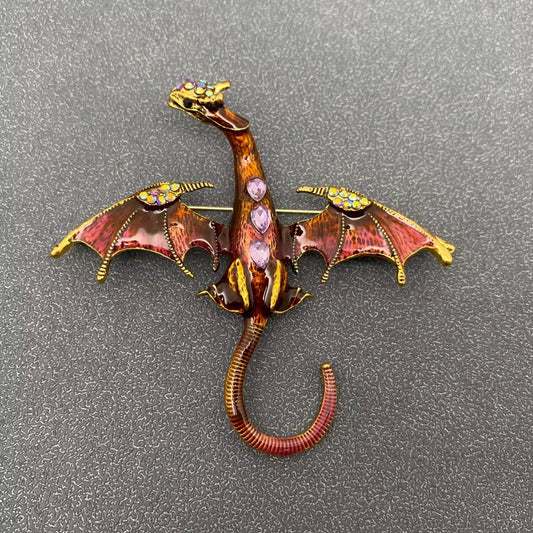 Enamel Dragon Brooch