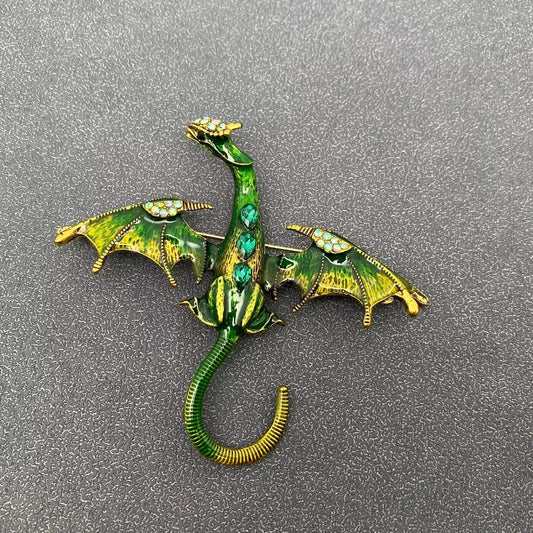 Enamel Dragon Brooch